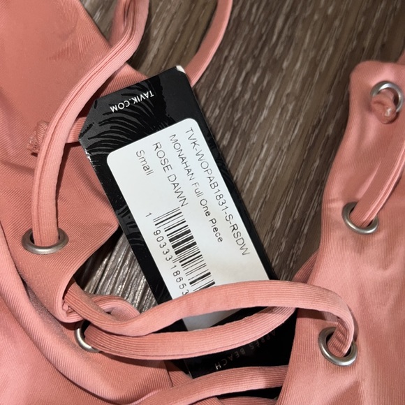 NWT TAVIK  Monahan Lace Up One Piece Swimsuit in Rose Dawn - Picture 4 of 5